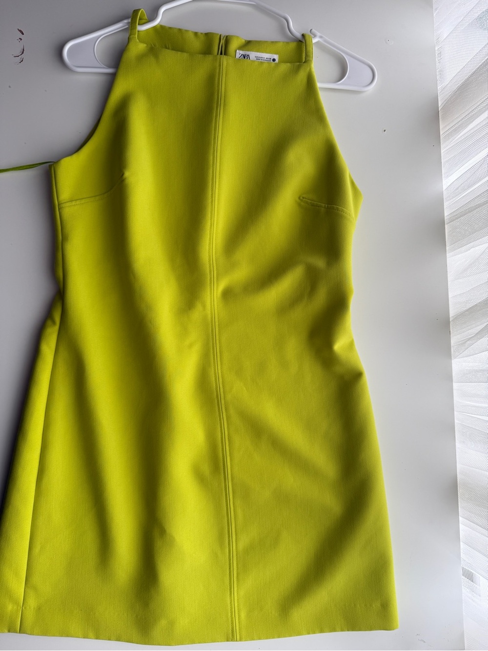 New Dress for summer mini apple green yellow color Zara size S - Picture 2 of 3